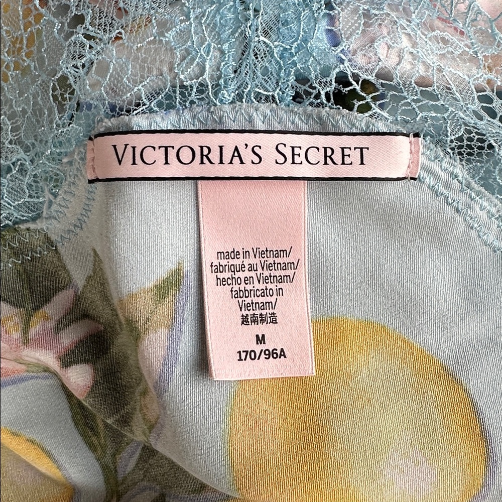 VICTORIA’S SECRET | Women’s M Light Blue Lemon Floral Chemise Slip Lace Dress - Picture 8 of 10